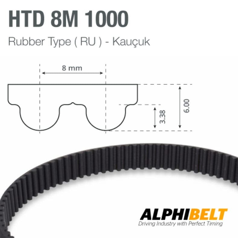 Htd Jumper HTD 8M 1000 Kauçuk Zaman Kayışı - Alphibelt