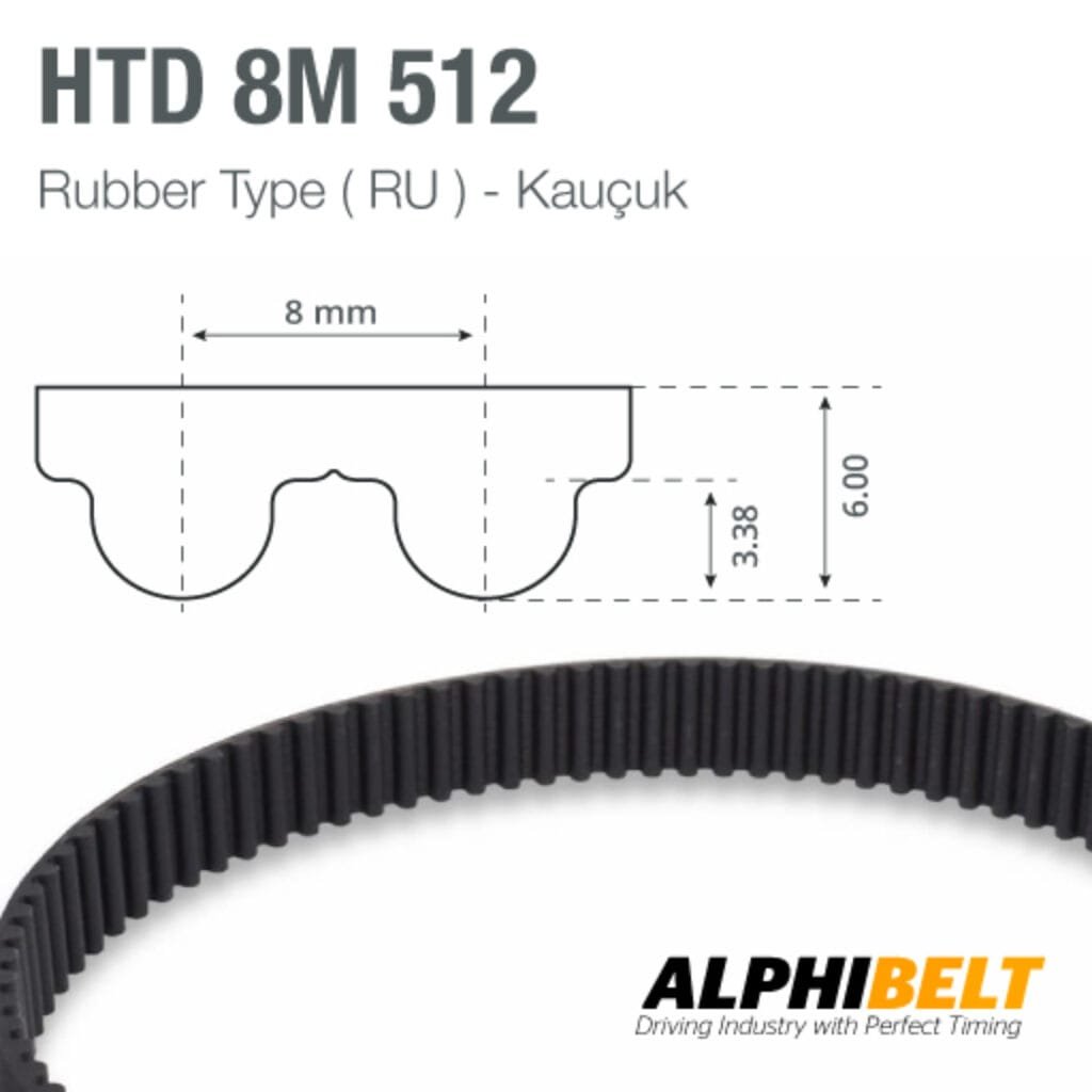 HTD 8M 512 Kauçuk Zaman Kayışı - Alphibelt